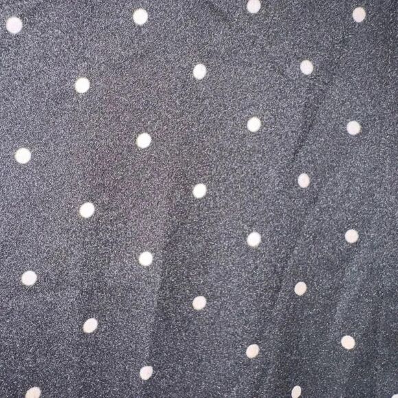 Ann Taylor Scalloped Black Cream Polka Dots Long Sleeves Lightweight SZ M #2317 - Picture 8 of 14